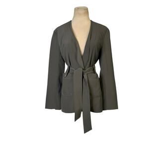 Mystic gray long sleeves belted blazer jacket size Small